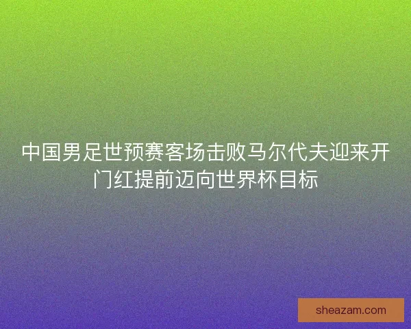 中国男足世预赛客场击败马尔代夫迎来开门红提前迈向世界杯目标